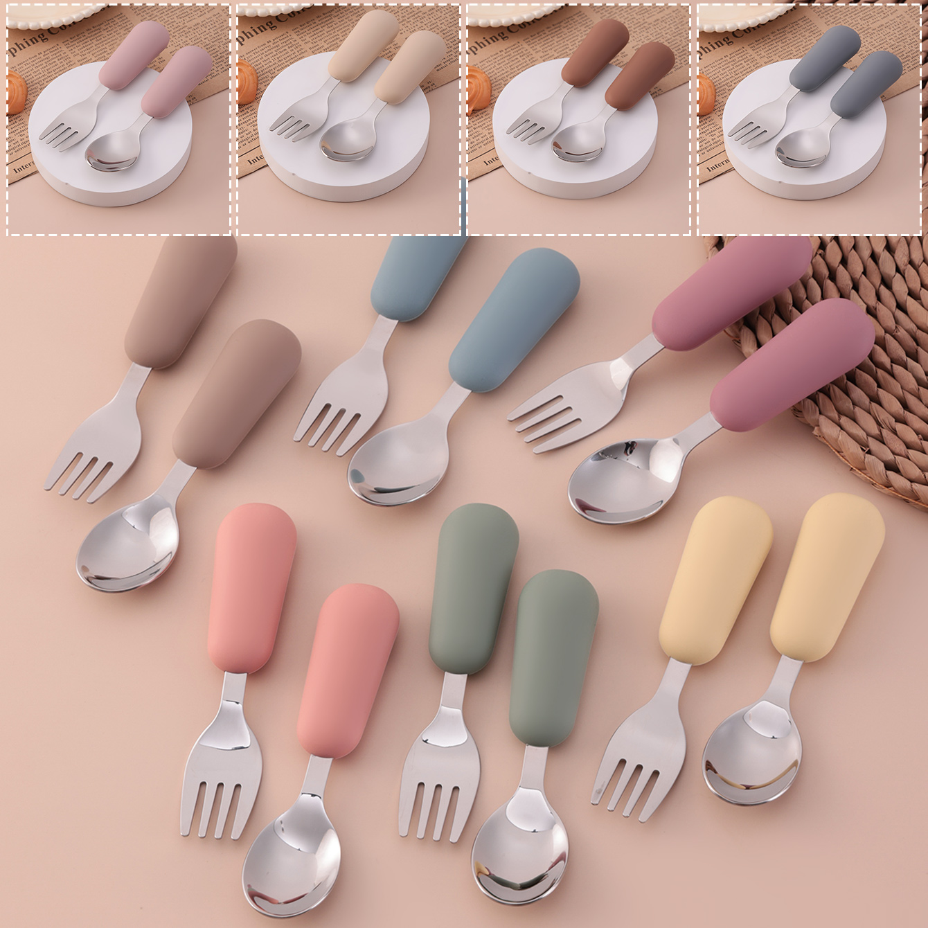Baby Led Weaning Set - Warna Anak 2 Buah Sendok Garpu
