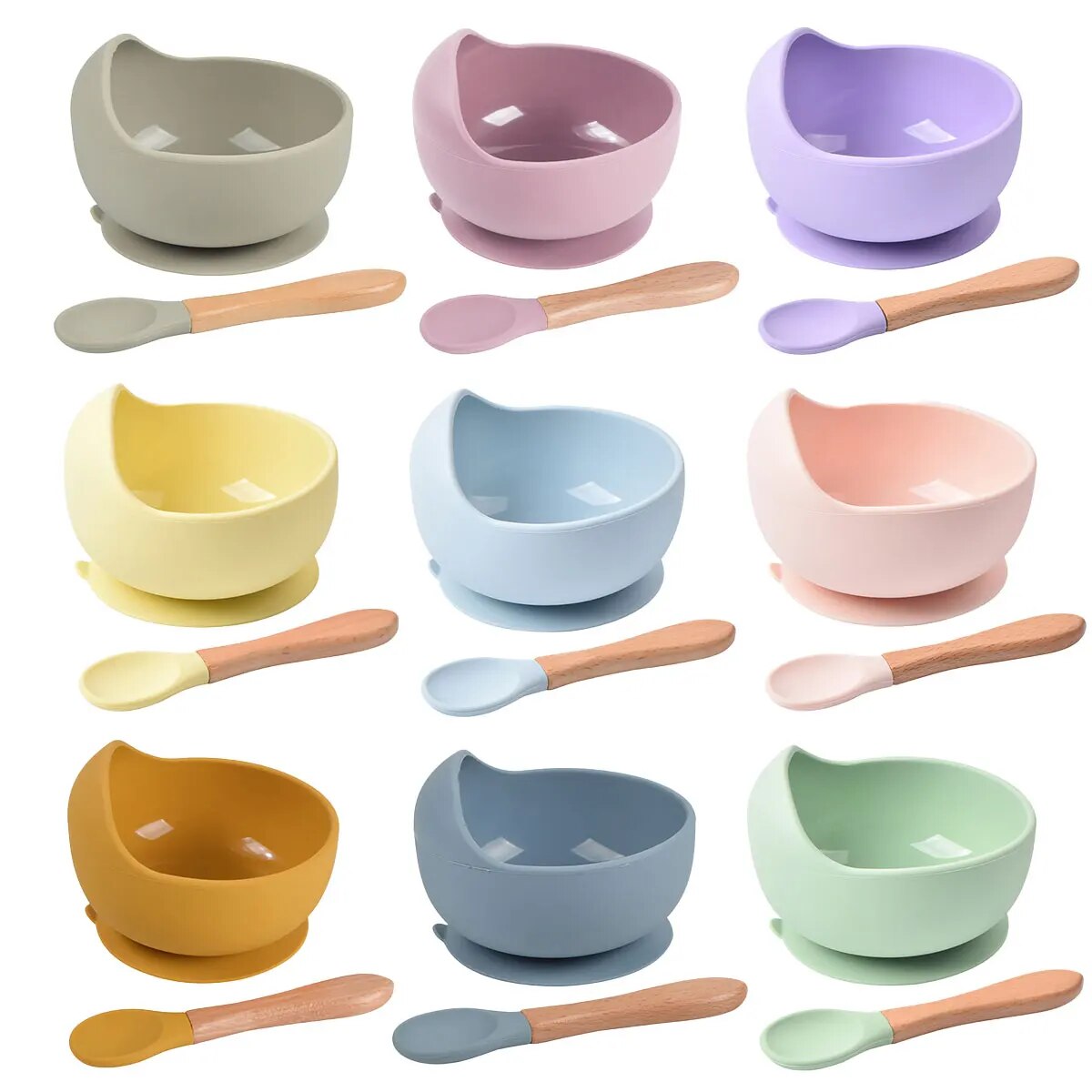 Baby Led Weaning Set - 2 buah peralatan makan mangkuk makan