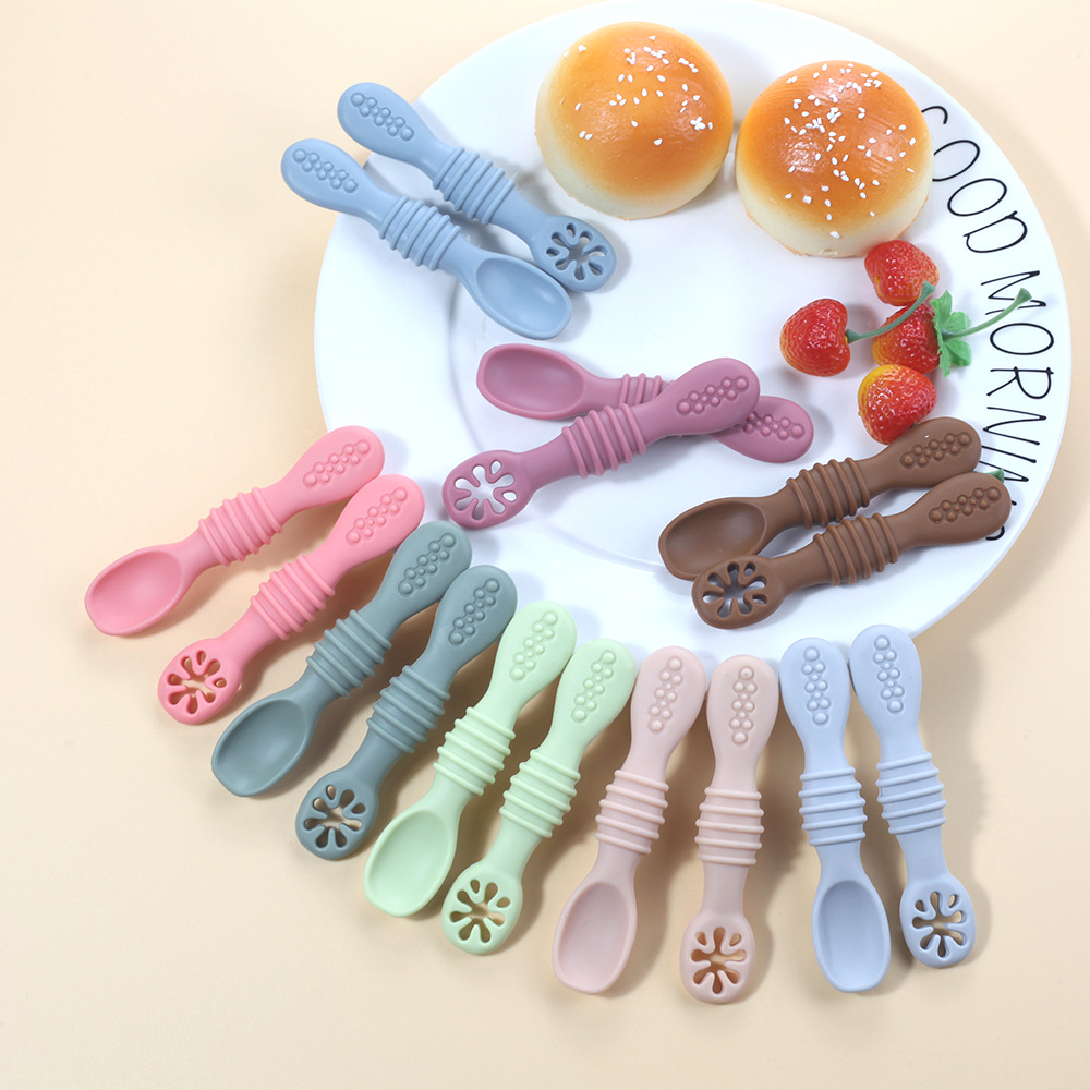 Baby Led Weaning Set - 2 buah bayi lucu belajar sendok