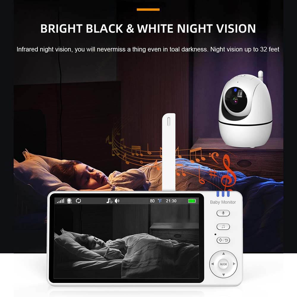 Monitor Bayi Video 5 Inch, Aud - Baby Monitor Sensor ulasan dan harga