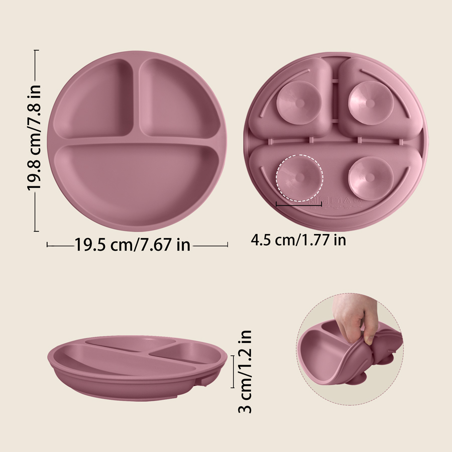 1 buah piring makan silikon pe - Baby Led Weaning Set ulasan dan harga