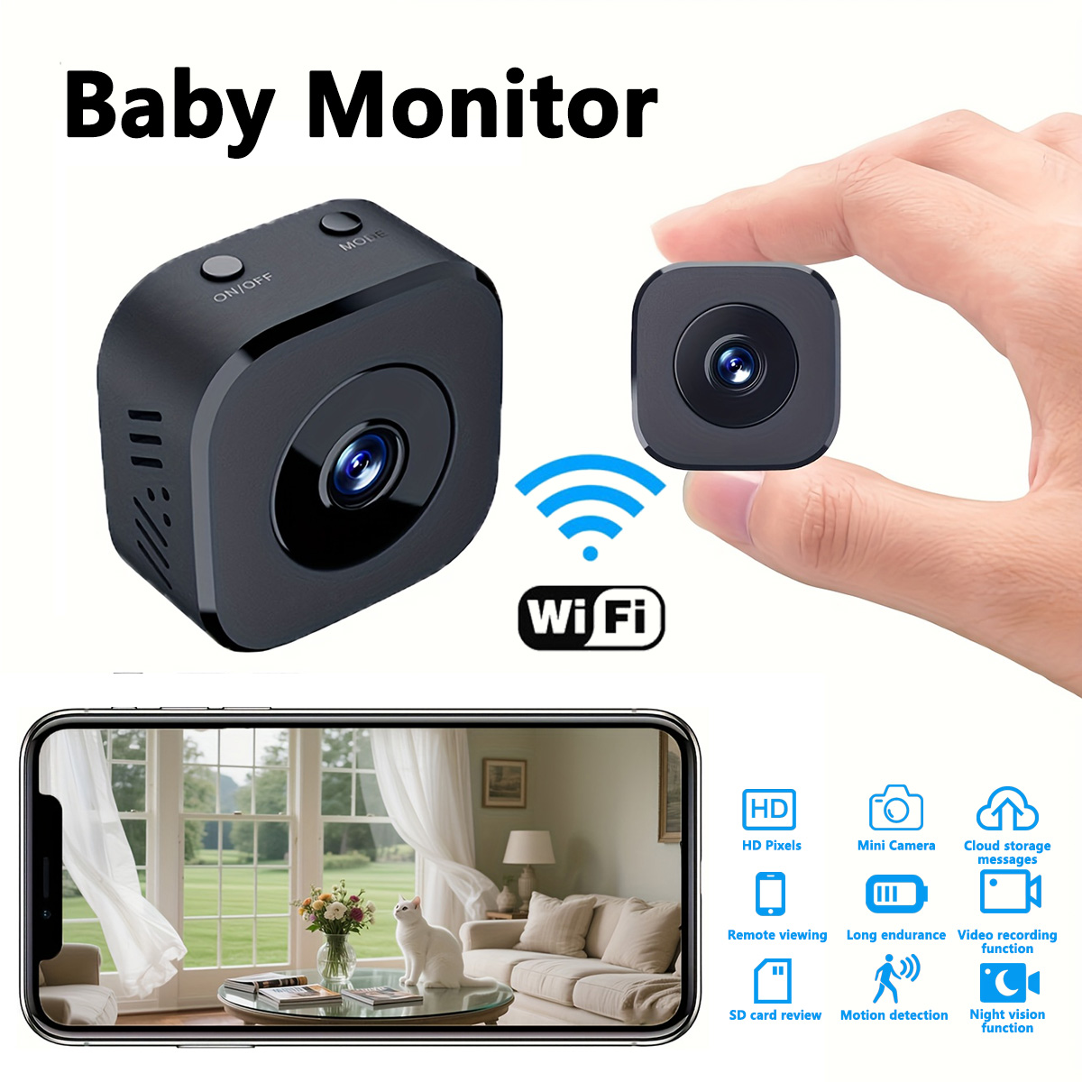 Kamera WiFi Mini HD 1080P Peng - Baby Monitor Sensor ulasan dan harga