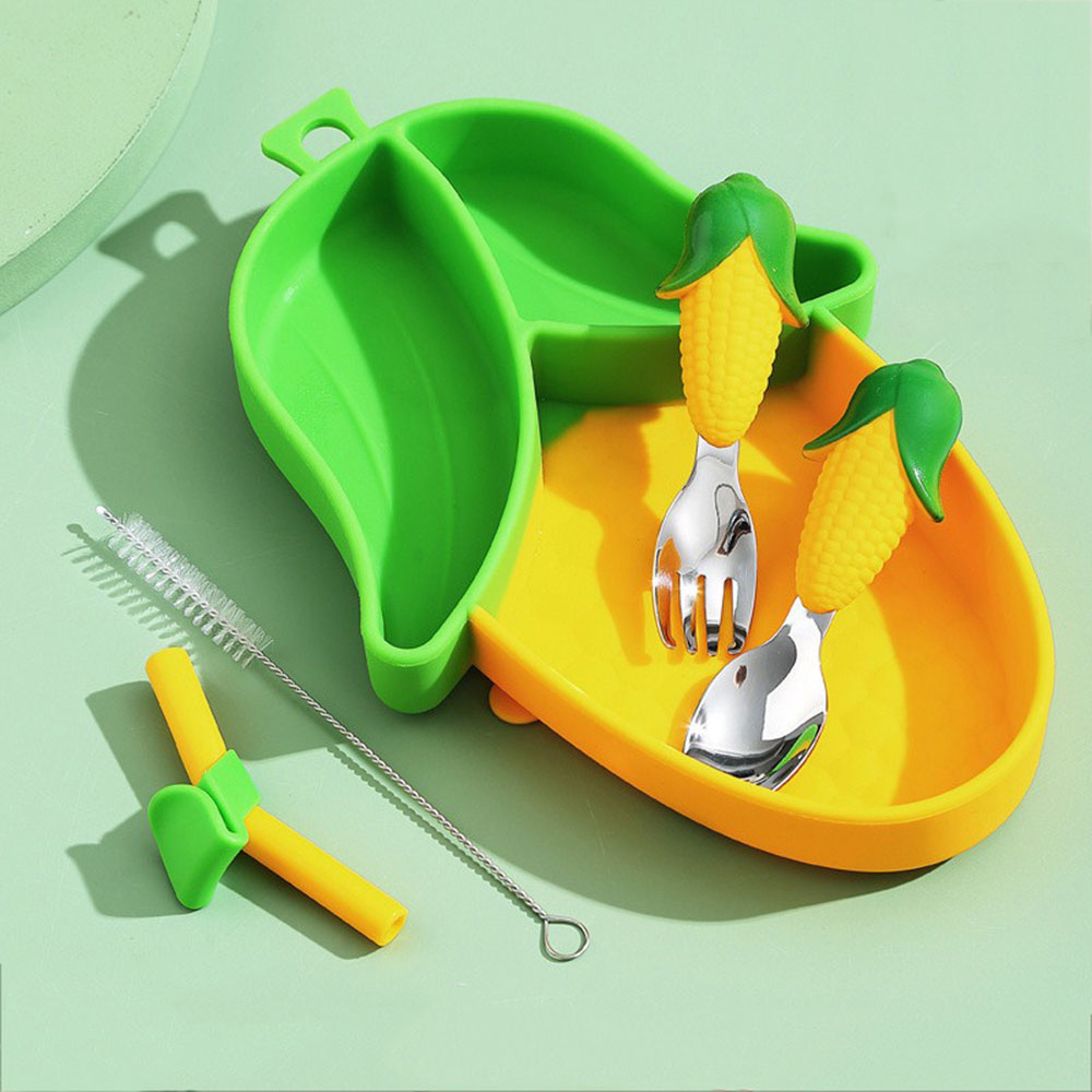 Set Piring Hisap Silikon Kartu - Baby Led Weaning Set ulasan dan harga