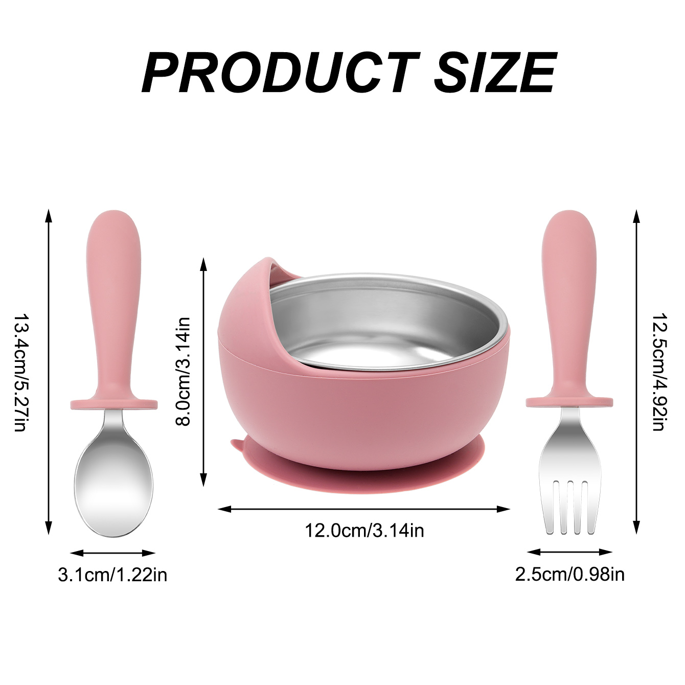3 Buah Set Makan Bayi Baja Tah - Baby Led Weaning Set ulasan dan harga