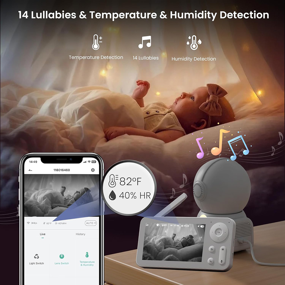Monitor bayi 2K, dengan 2 kame - Baby Monitor Sensor ulasan dan harga
